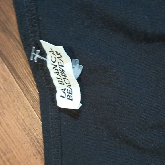 La Blanca Beachwear Mini Black Anchor Coastal Baby Doll Dress A26 - Picture 3 of 6